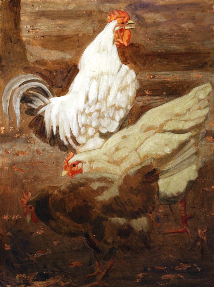 [Hippolyte-Alexandre Michallon (1849-1930)] Coq Domestique et Poules by Mark Beard