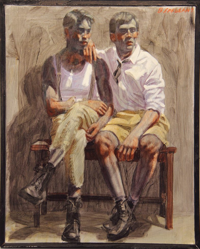 Mark Beard, Bruce Sargeant, Two Boys Seated on a Bench by 