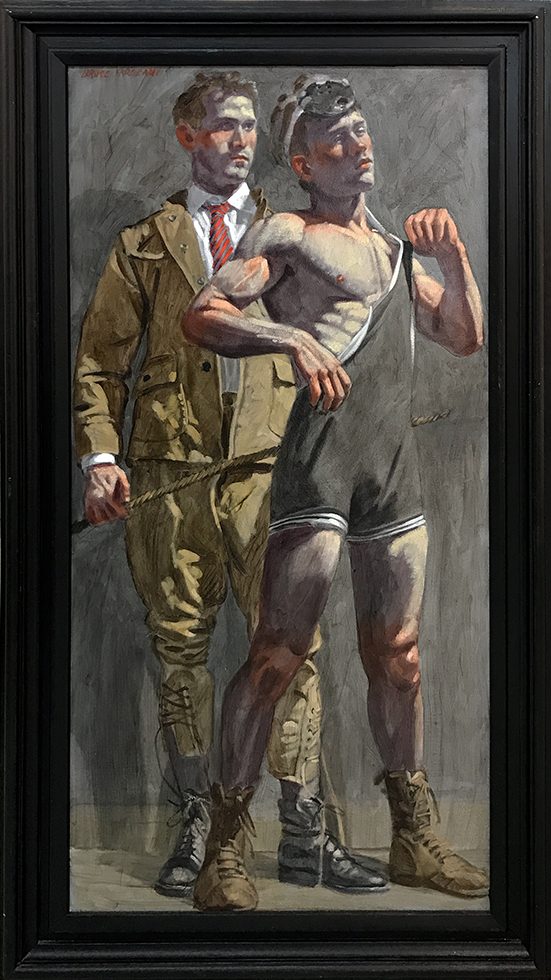 Wrestler and Man Looking On by Mark Beard