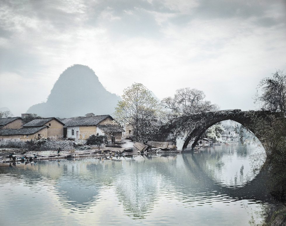 Bridge with Mountains by Stephen Wilkes