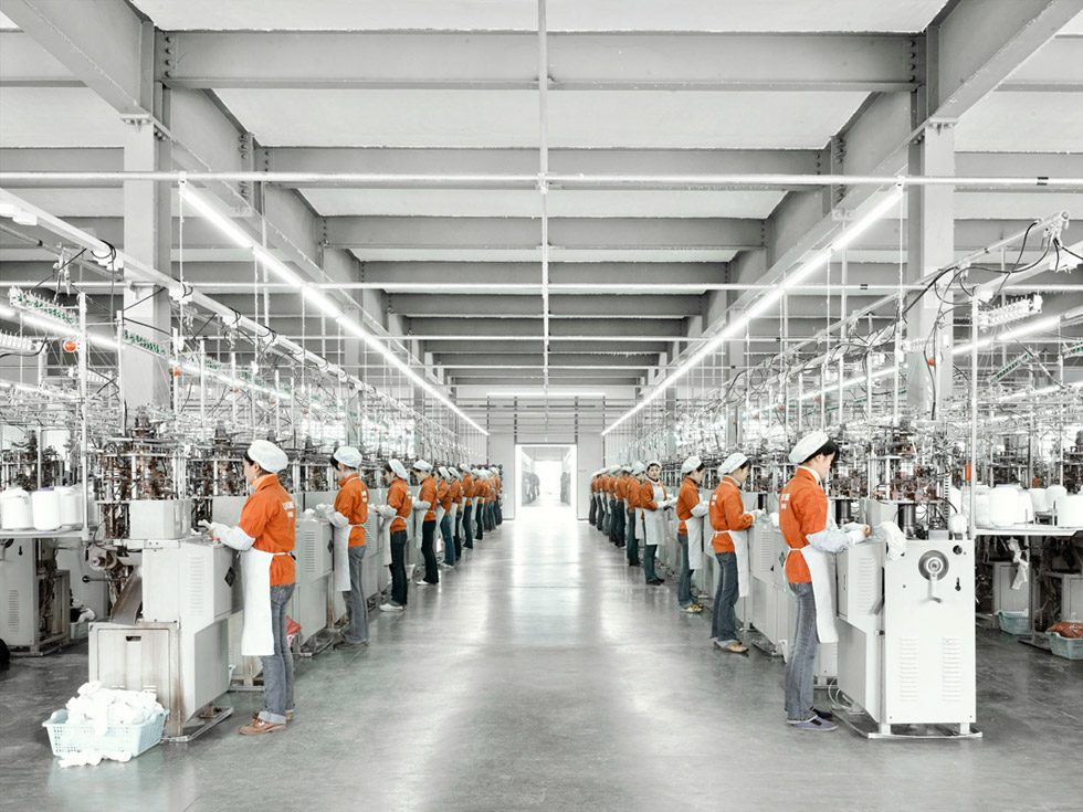 Lanswe Sock Factory: Girls in a Row by Stephen Wilkes