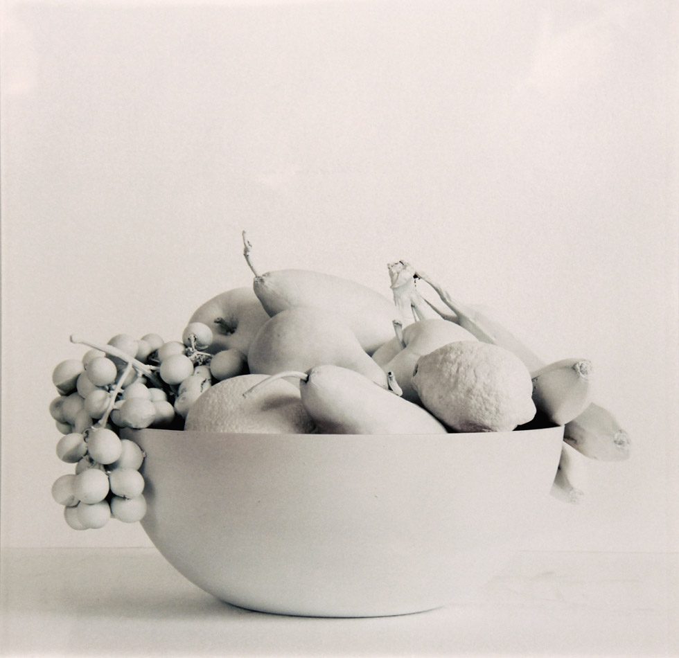 Untitled (Still Life with Fruit, Bowl, and White Spray Paint) by George Perkins