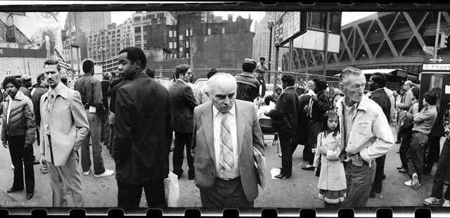 Andrew Garn, Old Man Widelux Crowd, 42nd Street