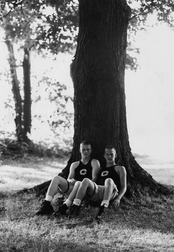 High School Wrestlers Against Tree by Luke Smalley