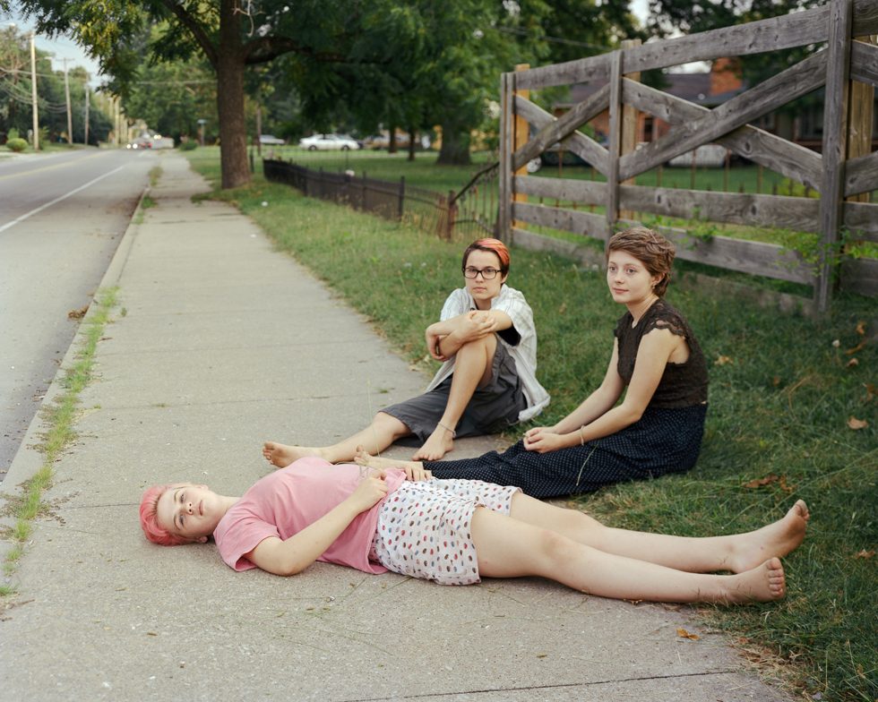 Sidewalk, Road Watching by Elise Kirk