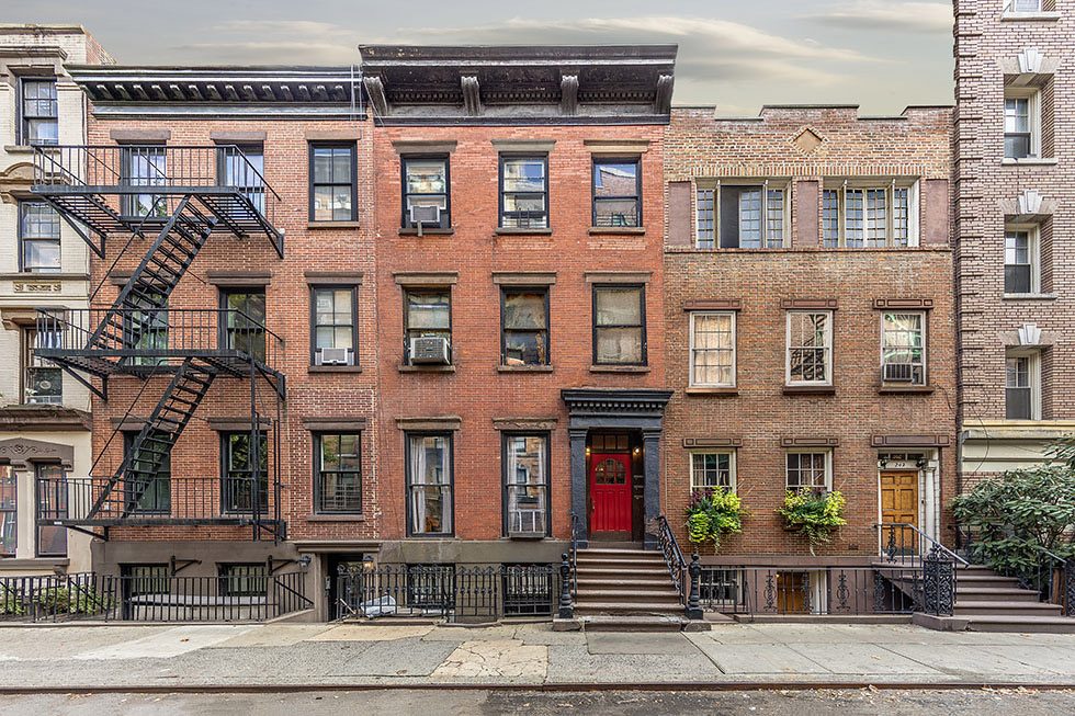 A photograph of three apartment buildings in the west village