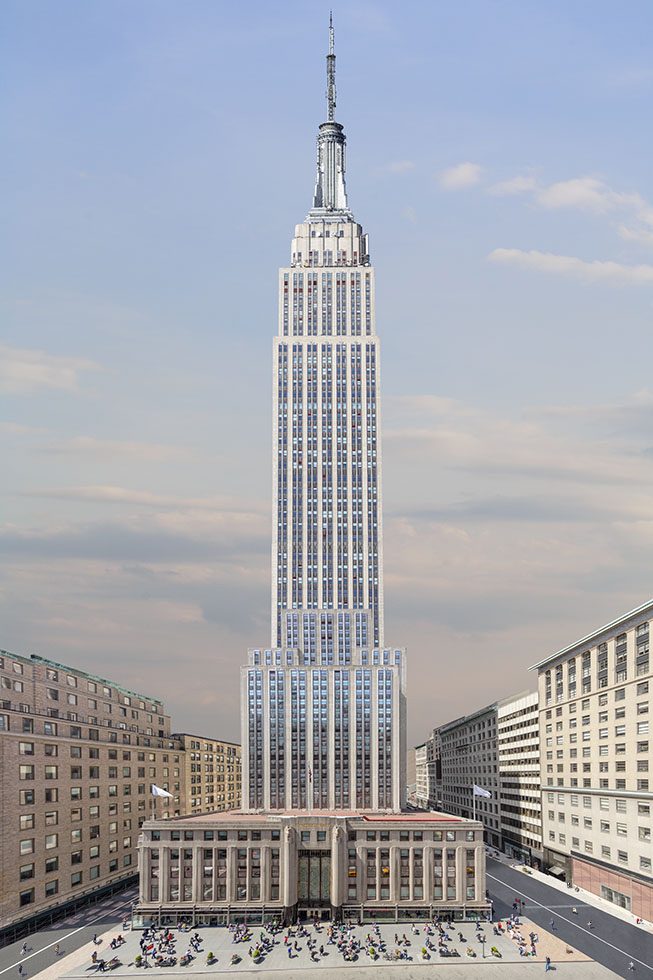 A photograph of the empire state building