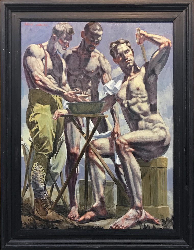 Three Men Bathing by Mark Beard