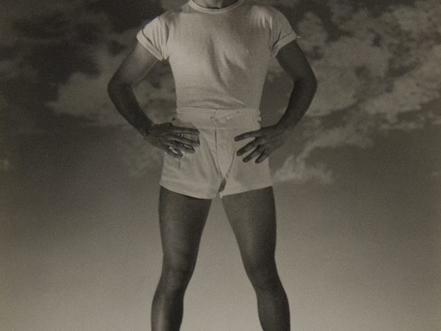 Jack Fontan wearing white t-shirt and white shorts