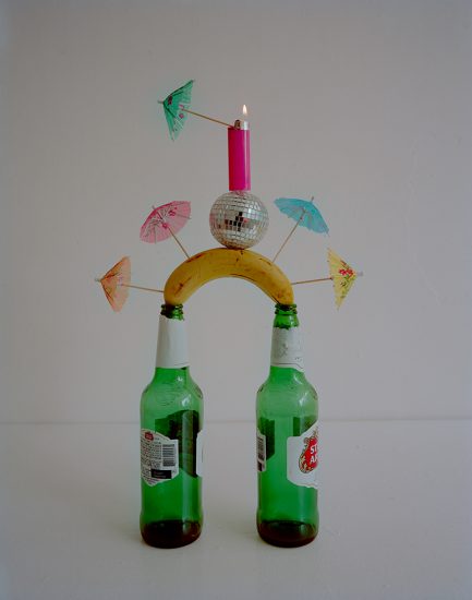 Adam Ekberg, Beer Bottles, Banana, Cocktail Umbrellas, Disco Ball, Bic Lighter