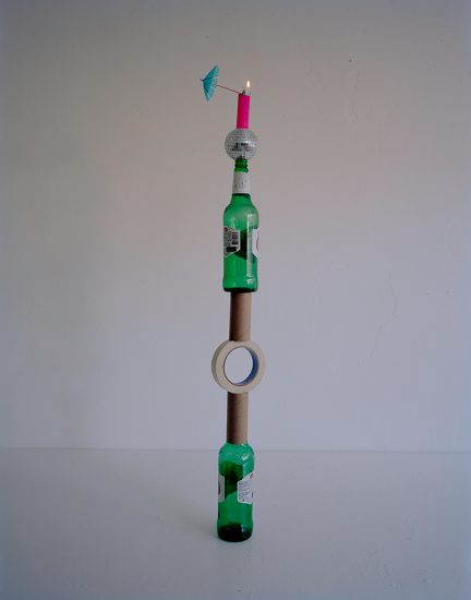 Adam Ekberg, Beer Bottles, Toilet Paper Rolls, Masking Tape, Disco Ball, Bic Lig