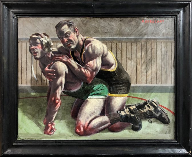 Mark Beard [Bruce Sargeant (1898-1938)] Competitive Wrestling Match, Recto