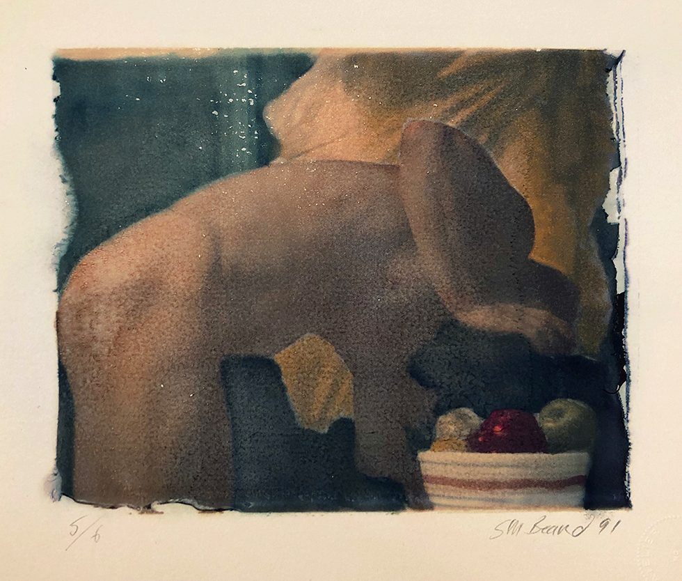 Untitled (Stooped Man with Bowl of Fruit) by Mark Beard