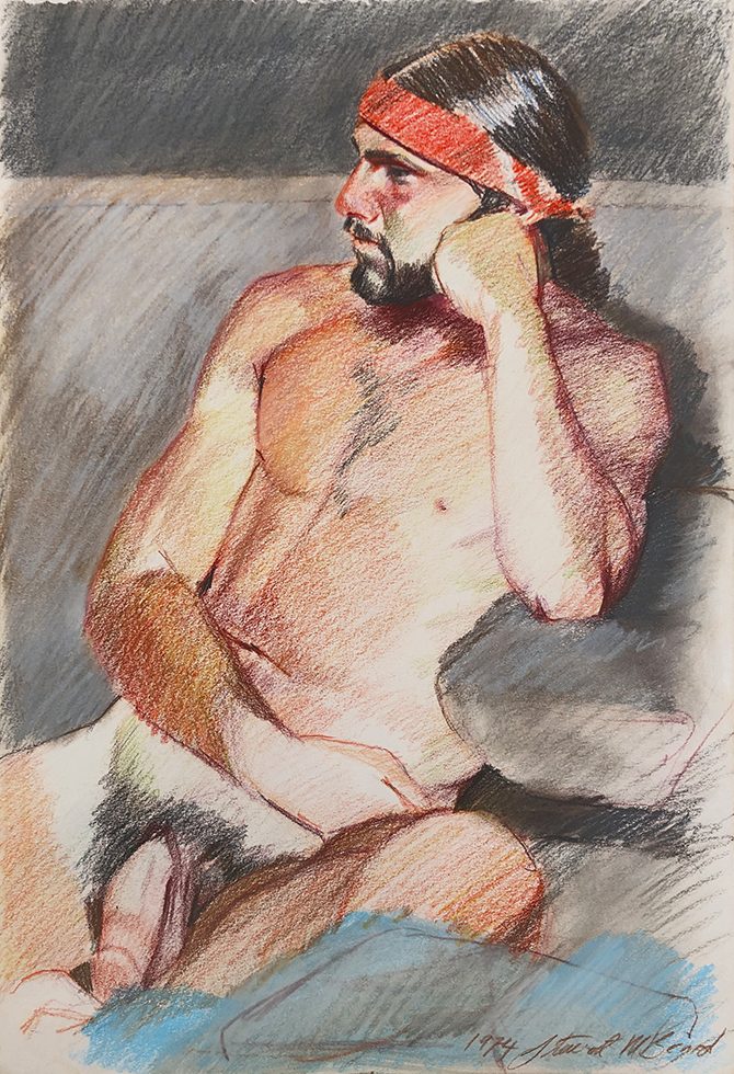 Untitled (Nude Man in Red Headband) by Mark Beard