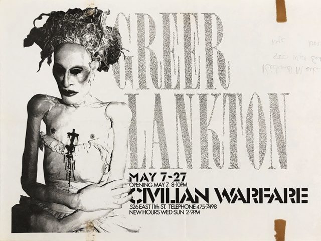 Greer Lankton, Civilian Warfare Exhibition Poster