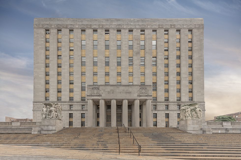 Photograph of the Bronx County building in the Bronx New York