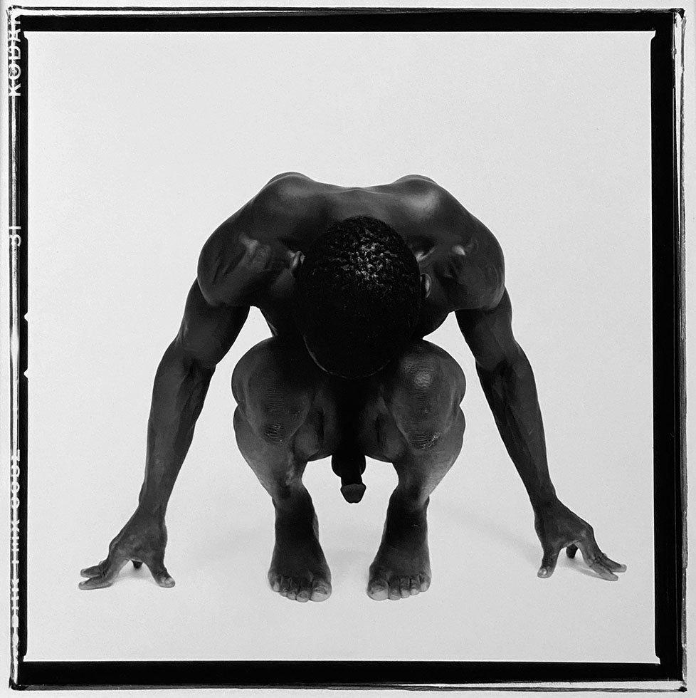 Chuck Pearson, “Crouching Male Nude” by Chuck Pearson