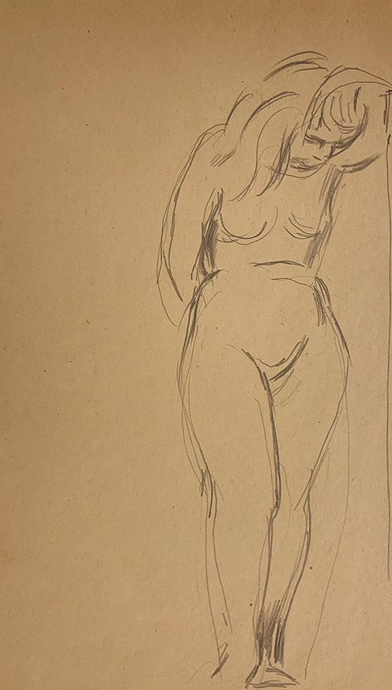 Untitled (Female Figure) [Nude Woman with Bowed Head] by Jared French