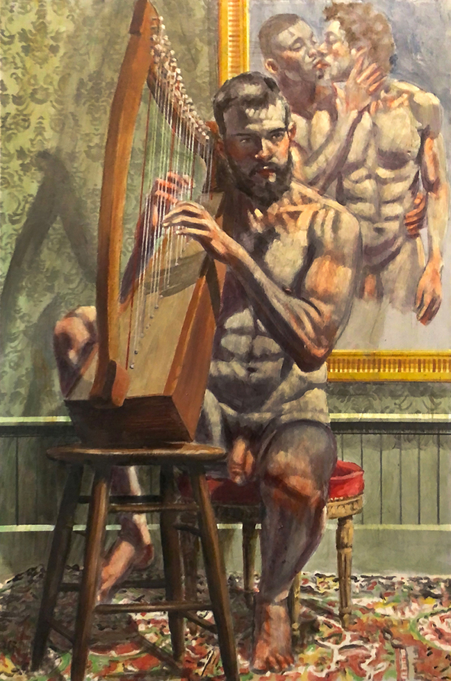 [Bruce Sargeant (1898-1938)] Practicing the Harp by Mark Beard