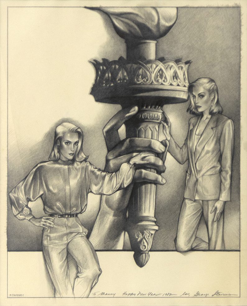 George Stavrinos, Untitled Two Women and the Statue of Liberty by 