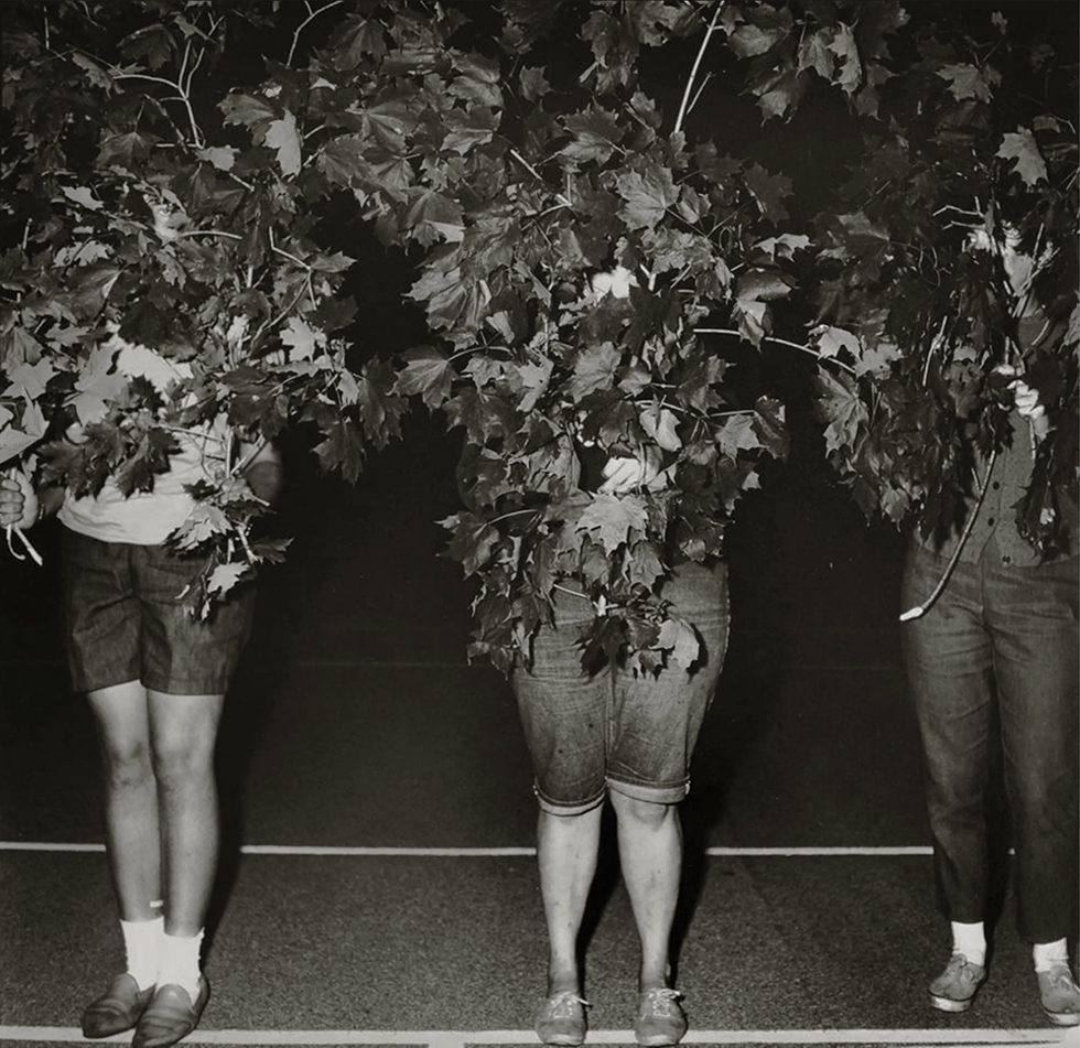 Camp Lakecrest campers as trees, Dutchess County, NY by Diane Arbus