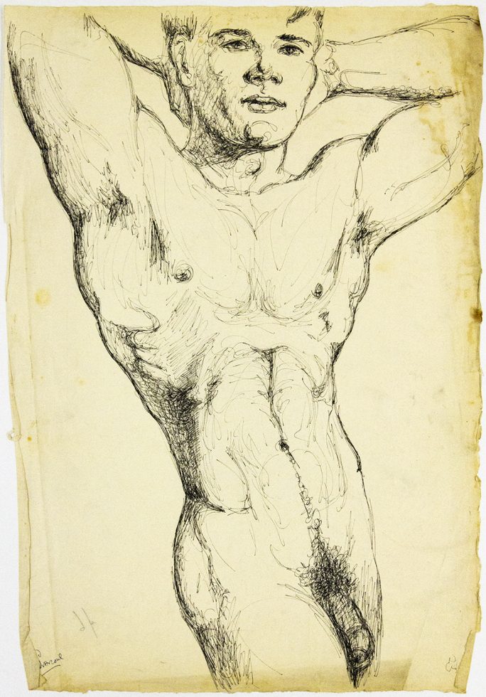 Flexing Male Nude by John S. Barrington