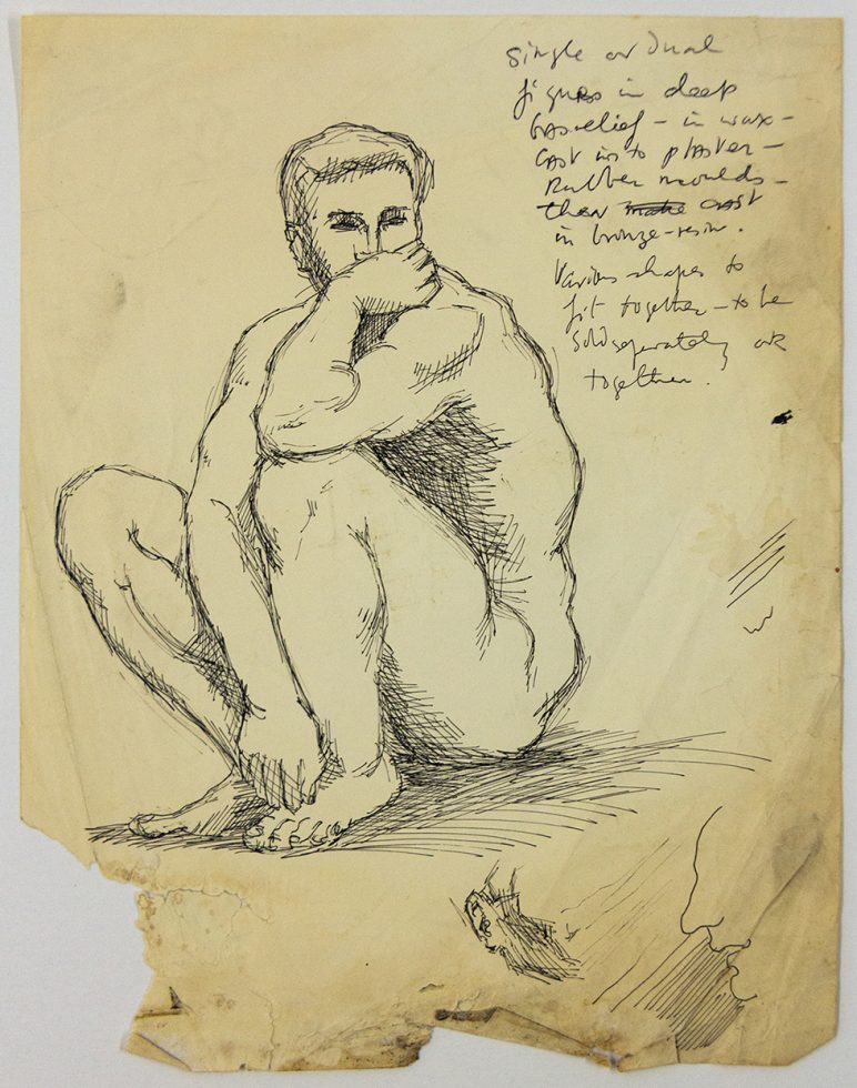 Man Thinking (Study for a Sculpture) by John S. Barrington