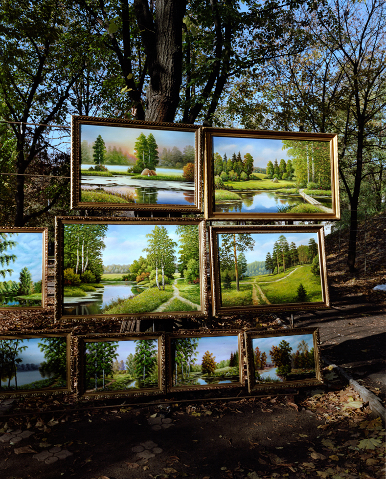 Tree Paintings, Weekend Market by Lori Grinker