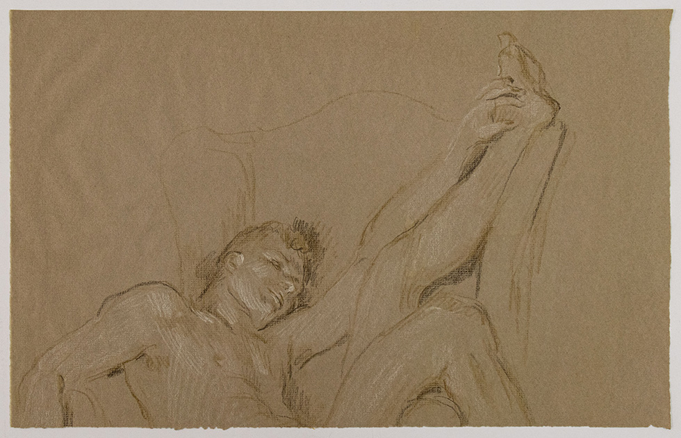 Male Figure with Raised Leg by Paul Cadmus