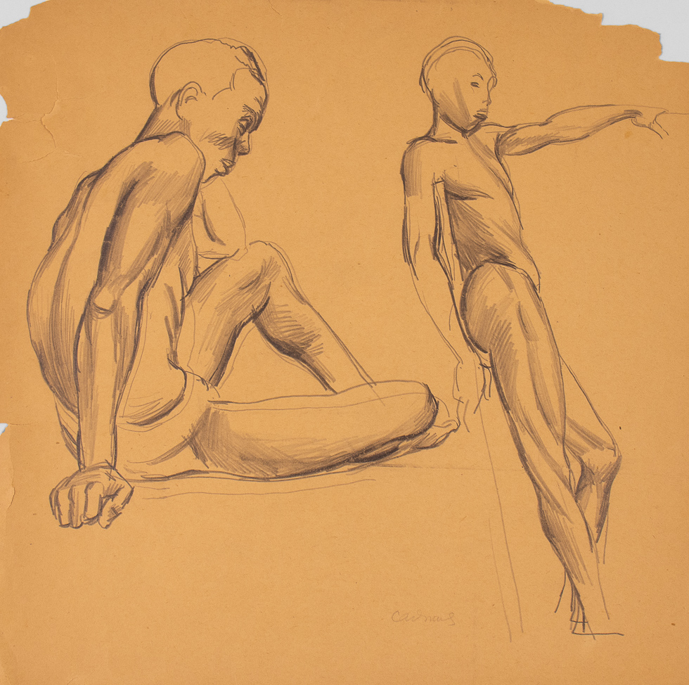 Paul Cadmus, Male Model--Two Views, Drawing, ClampArt, Study