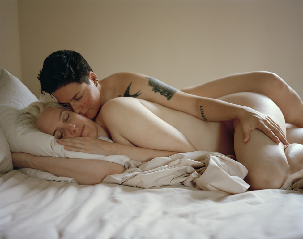 Jess T. Dugan, Self-portrait with Vanessa (bed), 2012