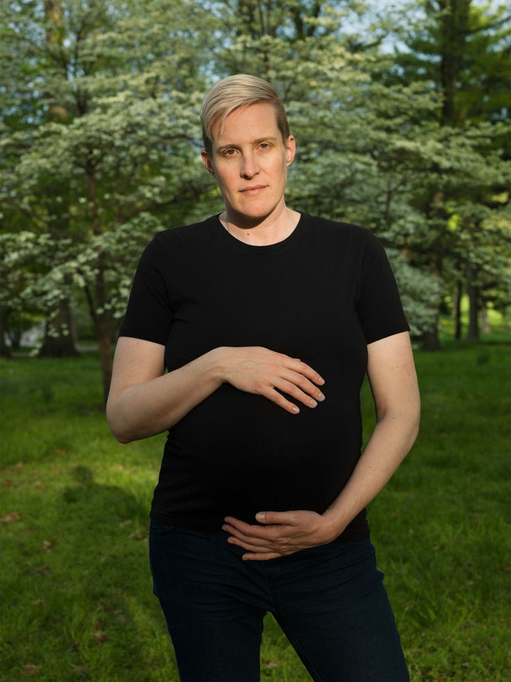 Jess T. Dugan, Vanessa pregnant in Tower Grove Park (38 weeks), 2018