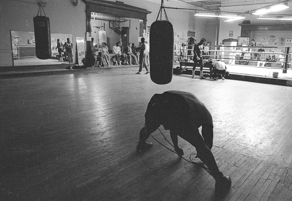 Lori Grinker, A young Mike Tyson trains at Cus D’Amatos gym in Catskill, N by 
