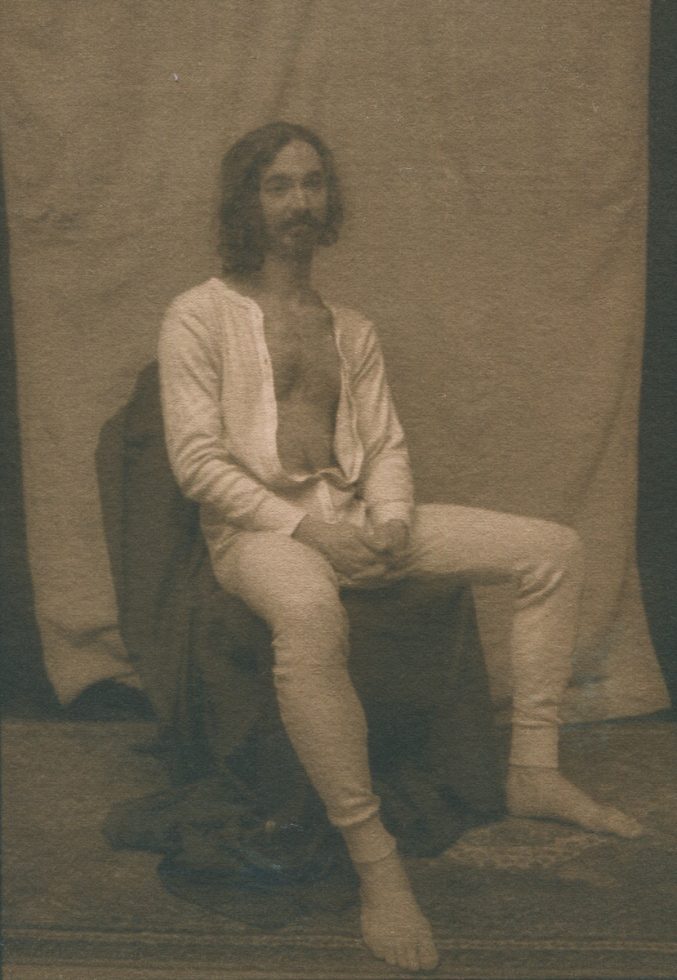 Curtice Taylor, Untitled (Long Hair Sitting with Long Underwear)