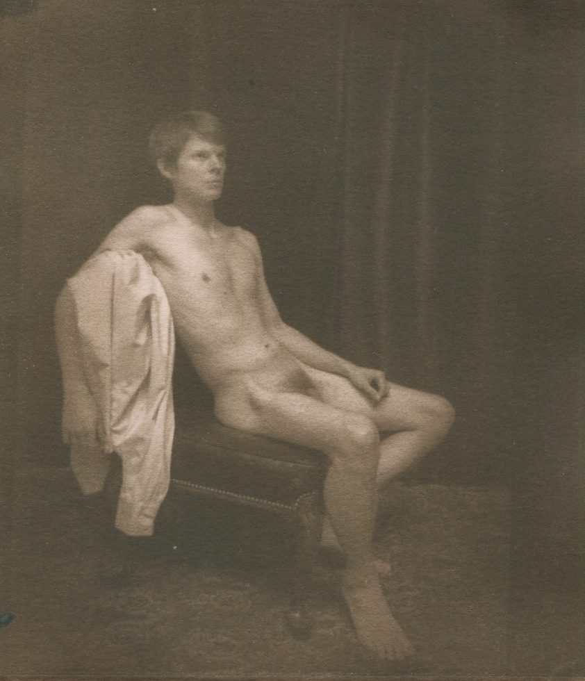 Curtice Taylor, Untitled (Man on Chair Holding Shirt)