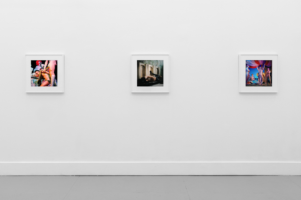 An installation view image of Unseen Bidgood: A Memorial Exhibition at CLAMP gallery in fall 2022