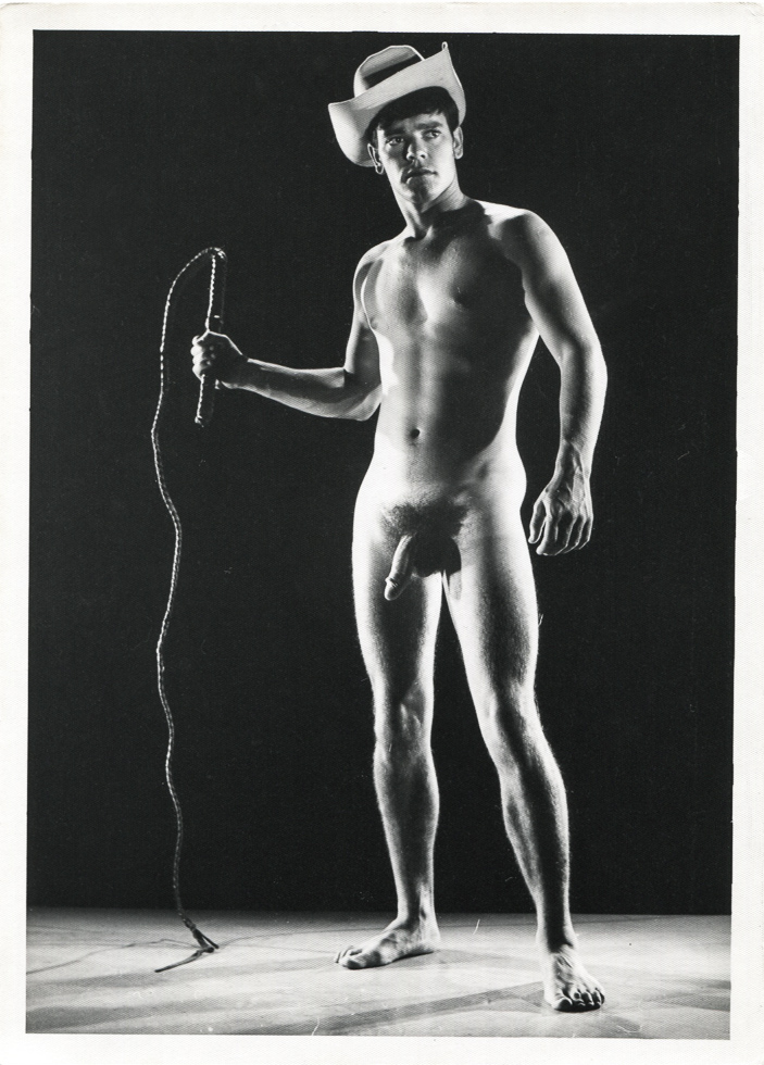 Bruce of Los Angeles, Kirk Bond #3268-3, gay male nude cowboy with whip, CLAMP gallery