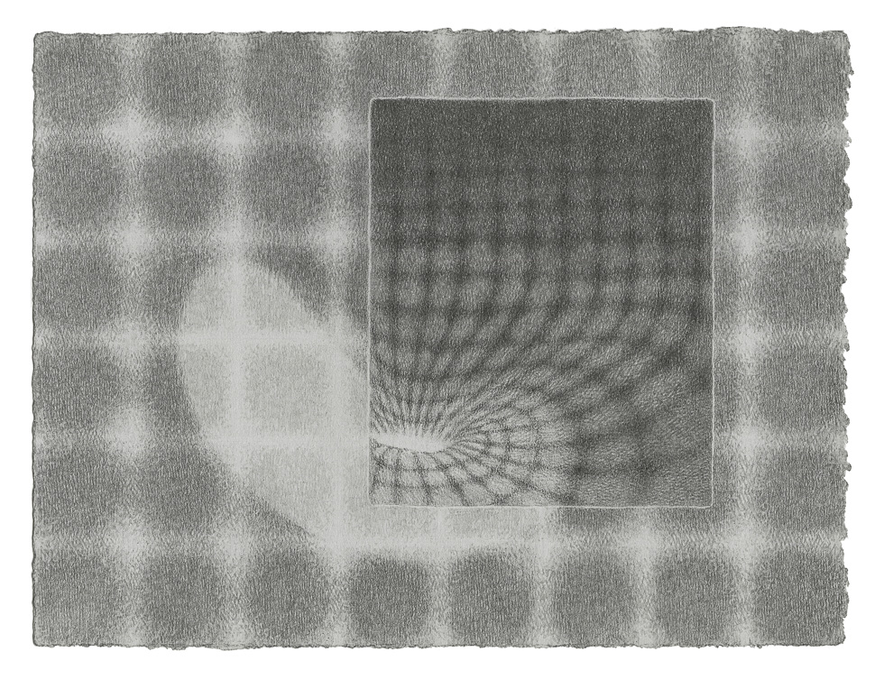 A abstract drawing in graphite by Adam Liam Rose from the artist's series entitled Stages of Fallout.