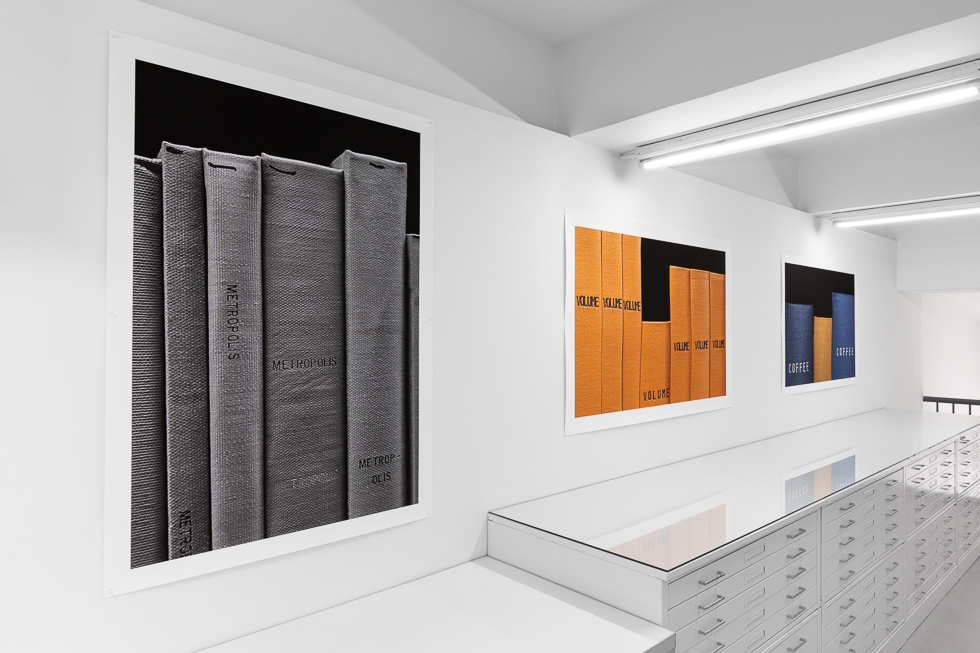 This is an installation image of Mickey Smith's presentation entitled "Architettura" at CLAMP gallery in New York.