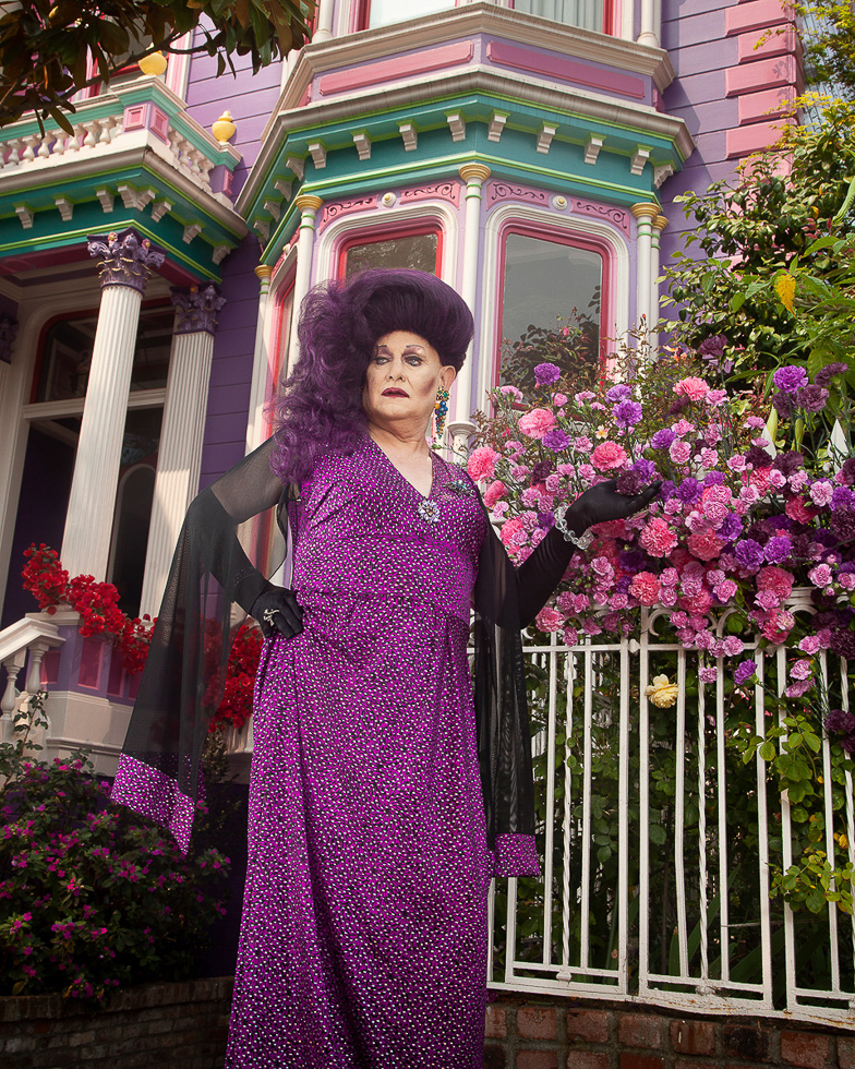 This is a photograph of drag performer Collette LeGrande taken by Harry Hanson and Devin Antheus.