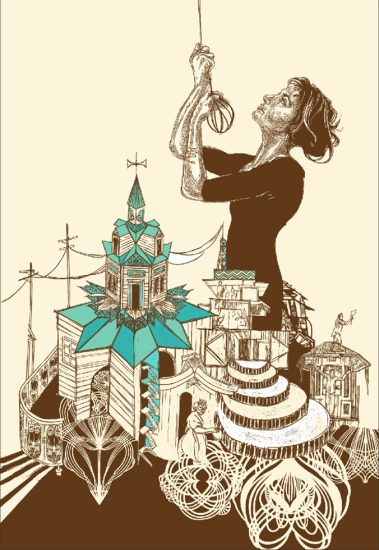 This is a print by the artist Swoon titled "Caitlin."