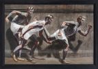 This is a painting of a group of male runners.