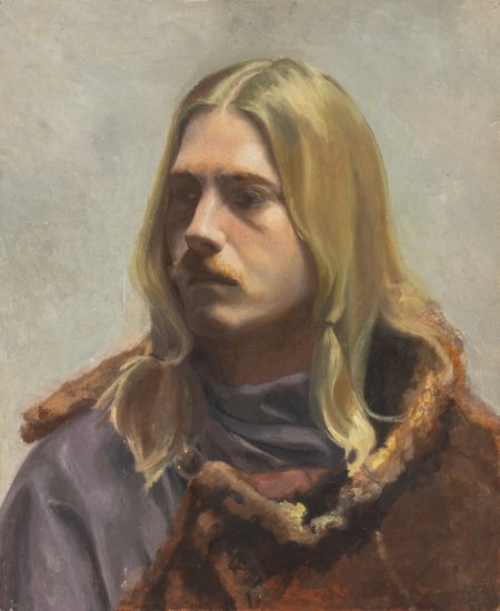 A painting of a blond Scandinavian man