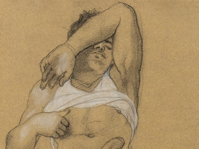 A drawing of a nude man