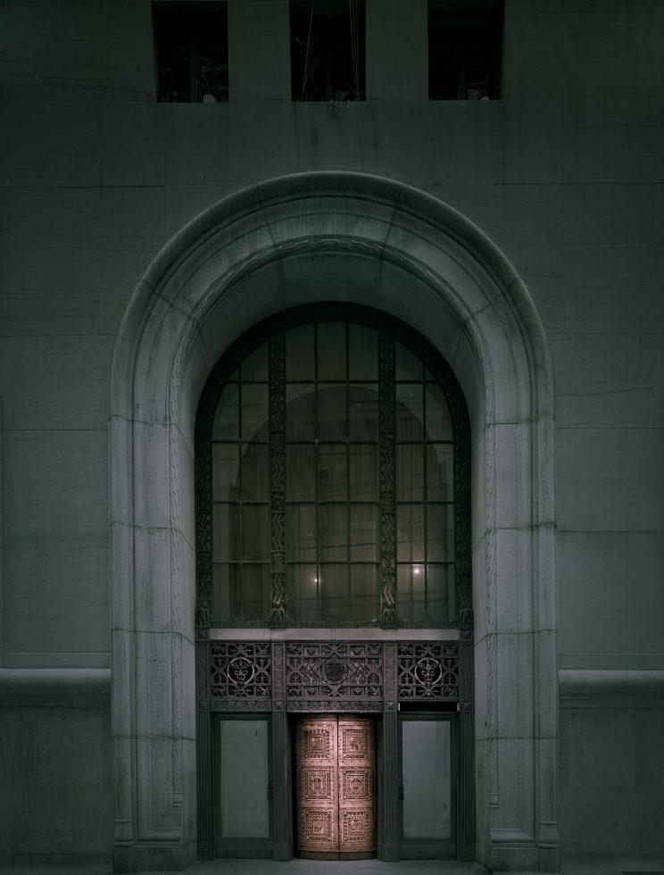 This is a photograph of an entryway to a building in the financial district of Manhattan.
