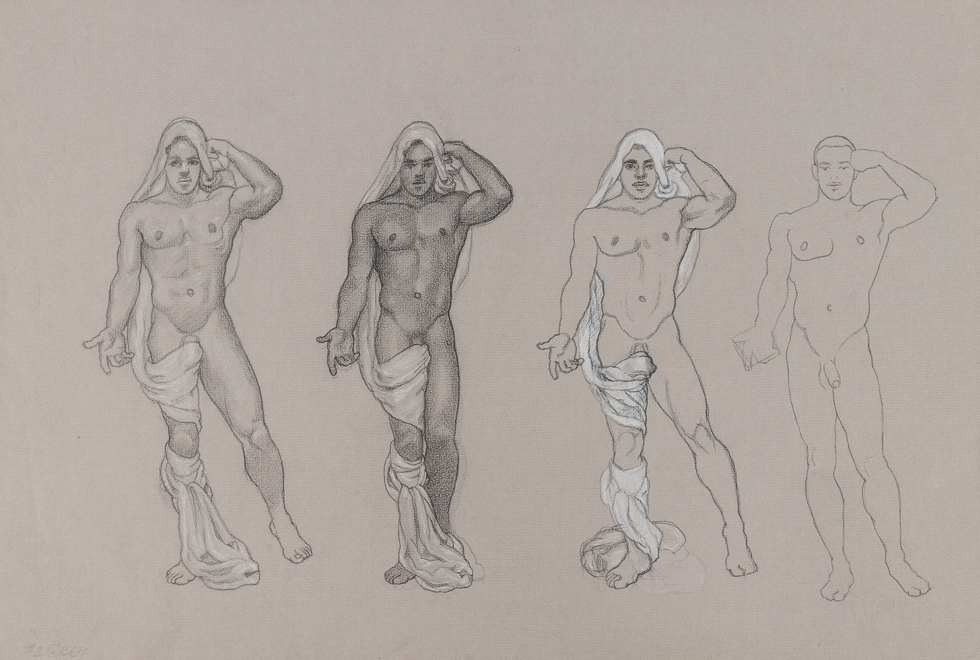 This is a drawing study of a man wearing a turban.