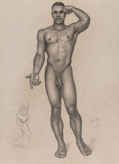 A standing nude man