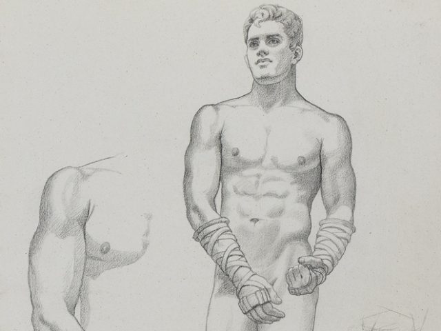 This is a nude drawing study of a man.