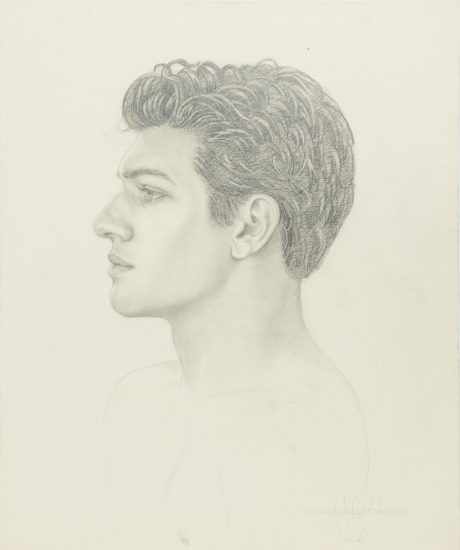 This is a drawing of a man's face in profile.