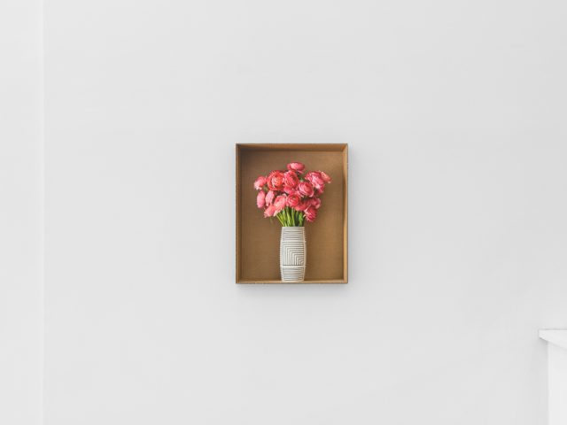 This is a photograph of Daniel Handal's exhibition "Engaños" on view at CLAMP.